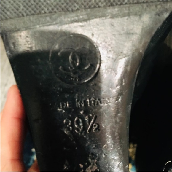 Chanel booties wedges 39.5 black/silver - Picture 8 of 8